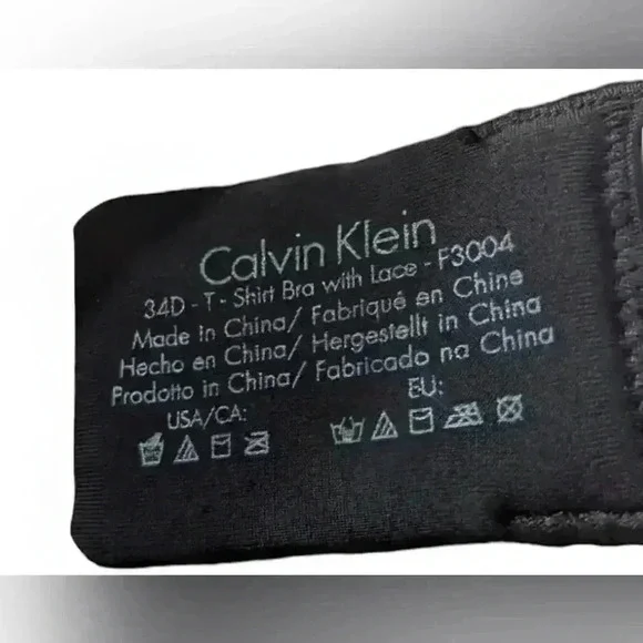 Calvin Klein T-Shirt Bra Black With Lace 34D - Picture 8 of 8